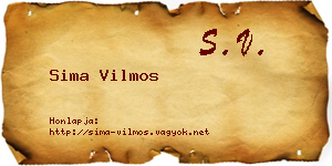 Sima Vilmos névjegykártya