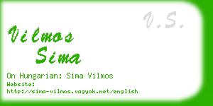 vilmos sima business card